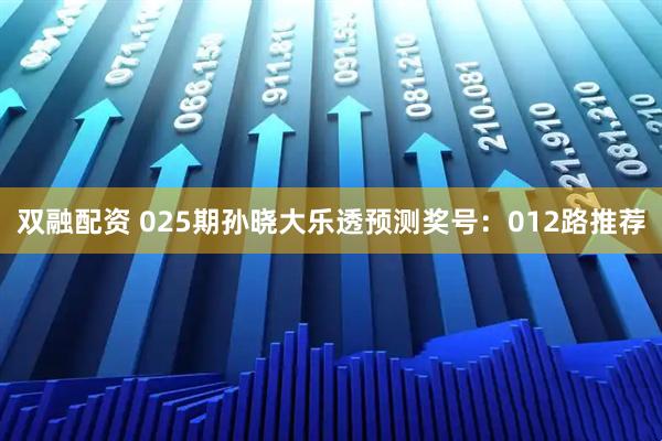 双融配资 025期孙晓大乐透预测奖号：012路推荐